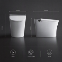 Toilette intelligente avec couvercle automatique, chauffage instantané, siège chauffant, désodorisation, séchage à l'air chaud, affichage numérique