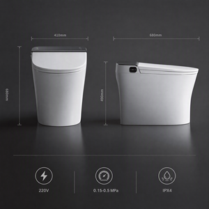 WC intelligent certifié CUPC ETL avec chauffage instantané, cuvette allongée, télécommande et siège chauffant, siphon en P, à poser au sol - Product Image 6