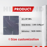 Plaque de SiC liée par nitride NSiC 1450 ° Densité de 2,75-2,85 g/cm3 pour la fusion de l'aluminium - MOR 160-180 MPa & excellente résistance au choc thermique