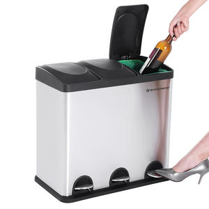 SONGMICS - Cubos de <span class=keywords><strong>Basura</strong></span> Ecológicos de 54 <span class=keywords><strong>Litros</strong></span> para el Hogar, Contenedor de Reciclaje con <span class=keywords><strong>Pedal</strong></span> de Acero Inoxidable para Oficina, Hotel, Baño - Product Image 1