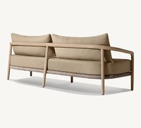 Nouvel arrivage de canapés Chesterfield en bois Ensemble de canapés 3 places recouverts de tissu Conception modulaire moderne pour appartement, chambre à coucher et salon