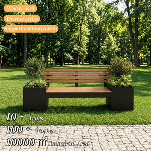 Panchina da Esterno in Acciaio Zincato <span class=keywords><strong>e</strong></span> WPC |   Panca Lunga da Parco Resistente alle Intemperie per Progetti Pubblici - Vendita all'Ingrosso - Product Image 1