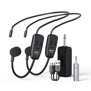 Uhf kép không dây mic, 2 không dây mics & 1 receiver, tai nghe và cầm tay 2 trong 1 sạc Micro không dây tai nghe - Product Image 3