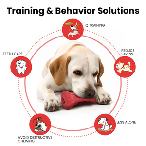 Juguete Masticable para Perros, Hueso Rojo de 158.4x74.8 mm con Dispensador de Golosinas para Juego Interactivo - Product Image 3