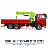 Grue télescopique montée sur camion 6x4 de grande capacité avec moteur diesel de 351-450 ch pour le levage de tuyaux en acier et de conteneurs