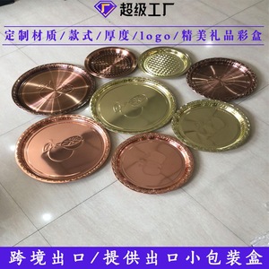 Stainless Steel Gold Plated Serving Tray Oval With <b>Apple</b> Design For Hotel And Home Use - Product Image 5