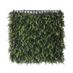 P119 yeni tasarım gerçek dokunmatik sahte çit duvar panelleri sedir yaprağı yapay çim duvar şimşir panelleri yeşillik zemin - Product Image 1