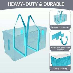 6 Pack Heavy Duty Moving Bags with Backpack Straps, Zippers & Handles, Extra Large Packing Bags for College Dorm Essentials - Product Image 3