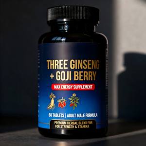 Hot Masculino Healthcare Supplement Três Ginseng Masculino <span class=keywords><strong>Goji</strong></span> <span class=keywords><strong>Berry</strong></span> comprimidos para energia máxima para adultos - Product Image 1