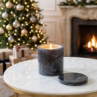 Porte-bougies parfumés vides en marbre effet luxe faits à la main pour la décoration de la maison