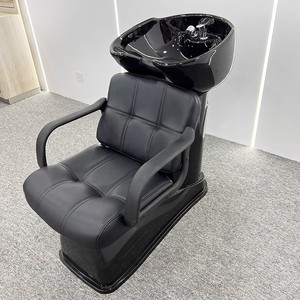 Fauteuil de salon de coiffure confortable de type lit avec bac à shampoing intégré, fauteuil de lavage en plastique pour shampoing - Product Image 5