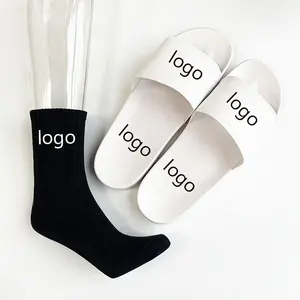 China supplier Cheap plain slide sandal latest design slide sandal custom shoes socks for men