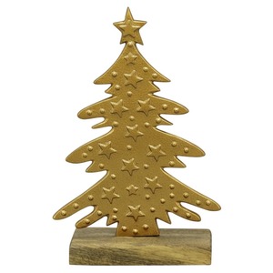 Modern Design Metal <b>Christmas</b> <b>Tree</b> Sculpture With Wooden <b>Base</b> Handmade Modern Design <b>for</b> Festive <b>Christmas</b> Decor - Product Image 3