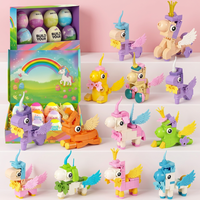 Créez votre ensemble d'œufs surprise à construire en blocs Licorne, 10 pièces, figurine Pégase en briques, boîte mystère, cadeau de Pâques à faire soi-même