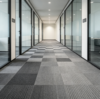 Dalles de moquette modulaires pour bureau 60x60 avec support en PVC, insonorisantes et résistantes aux taches, pour salle de conférence