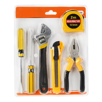 Juego de Herramientas Domésticas Personalizado de 7 Piezas: Destornillador, Cinta Métrica, Llave Allen, Cuchillo Multiusos, Alicates, Cinta Métrica, Estuche Doble Burbuja S