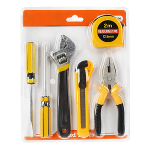 Ensemble d'outils ménagers personnalisé : tournevis, ruban adhésif, clé Allen, couteau utilitaire, pinces, mètre ruban, 7 pièces, étui double bulle S - Product Image 2