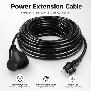 Waterproof Custom EU CEE Global Extension Cord Reel 16A 250V 4000W Heavy Duty Fire Retardant <strong>Outdoor</strong> <strong>Power</strong> <strong>Cable</strong> - Product Image 1