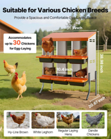 Nichoirs à poules orange pour poules pondeuses, 6 compartiments, acier galvanisé, plastique haute résistance, robuste et durable
