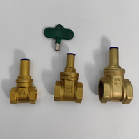 Vanne de clôture manuelle en laiton avec clé triangulaire à verrouillage interne pour compteur d'eau, vanne de verrouillage antivol avant pour tuyau d'eau