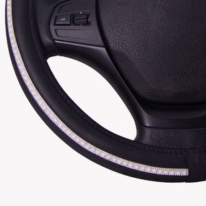 Housse de volant de luxe à double rangée de strass, accessoires intérieurs de voiture universels en cristal scintillant - Product Image 4