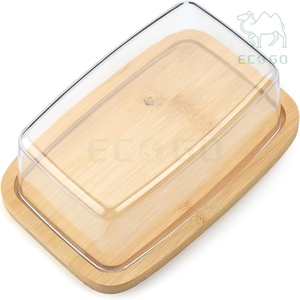 Custom Bamboo Serving Tray Butter Lunch Boxes Airtight Food <b>Storage</b> <b>Container</b> with Lid - Product Image 1