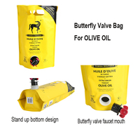 Sac aseptique à double pli 1L/1.5L/3L Poche à eau debout avec robinet en plastique pour le stockage de la bière, du whisky et de la tequila