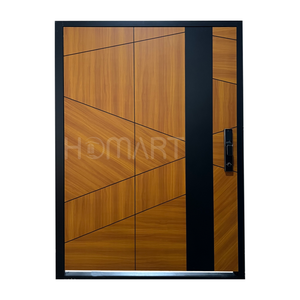 <span class=keywords><strong>Porte</strong></span> d'entrée de villa moderne à charnières avec design de grille colorée et revêtement <span class=keywords><strong>plat</strong></span>, disponible en plusieurs couleurs - Product Image 2