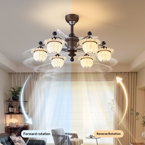Antique <b>fan</b> lamp French retro living room dining room ceiling <b>fan</b> lamp high eye hall <b>fan</b> lamp - Product Image 2