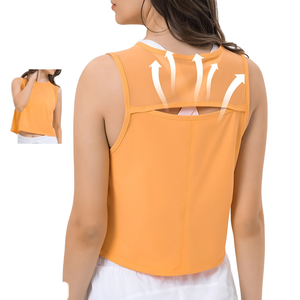 Janya <b>Women's</b> Lightweight Eco-Friendly Quick Dry Spandex/Nylon <b>Crop</b> Gym Sports Training Tank <b>Top</b> Sleeveless Yoga Plus Size - Product Image 4