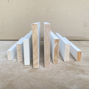 Wood Radiata Pine Finger Joint Primed Board Traditional Design S4S Wood Trim Baseboard for Hotels - Product Image 5