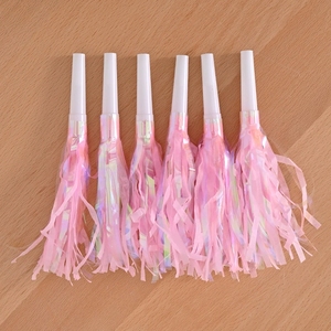 Iridescent Tassel Party Blow Horn <b>whistle</b> Noise Maker Colorful Fringe For Birthday Wedding Baby Shower New Year Celebration - Product Image 4