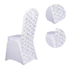 Factory Wholesale Cheap Spandex Rose Back Flower Chair Covers and Table Cover Seat for Wedding Event Decoration - Product Image 3