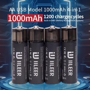 IILEER 1000mAh 1500mWh 1,5 V Ion de litio Li-ion Aa Batería pequeña recargable con puerto USB a la venta - Product Image 2