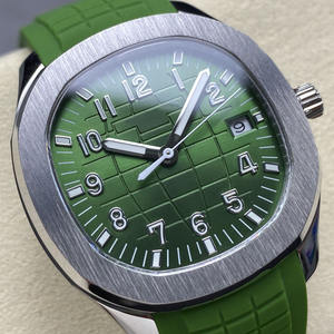 Reloj de Diseño de Lujo para Hombre, Esfera Verde, Correa de Goma, Movimiento Mecánico de Acero Inoxidable, Resistente al Agua, Cuadrado, de Cuarzo, Hecho en China - Product Image 1