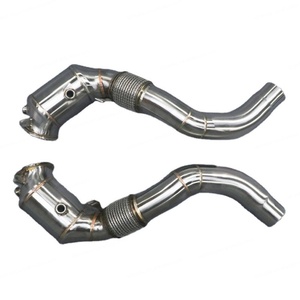 2019-2022 X5M/X6M F95/F96 4.4T S63B44B Downpipe d'échappement haute performance en acier inoxydable avec commande de soupape - Product Image 1