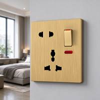 Prise murale multifonction 5 broches personnalisée en usine OEM avec indicateur néon – Vente en gros de prises et interrupteurs muraux