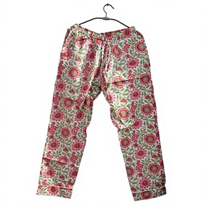 Pantalon de pyjama en coton pour homme, imprimé feuilles bleues, décontracté, tricoté, été, doux, lavable en machine, cadeau pour elle - Product Image 5