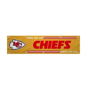 Kansas City Chiefs Promotional Customized Football Fans 2x8ft Flag NFL High quality Gift Man Cave Banner