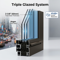 Fenêtre à battant en aluminium à rupture de pont thermique, triple vitrage Low-E, résistante aux typhons, pour maison passive en zone climatique extrême