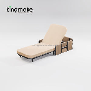 आउटडोर अवकाश लाउंज चेयर पूल एल्यूमीनियम पेटियो फर्नीचर समुद्र तट के लिए कुशन अजस्टबल सूर्य लाउजर - Product Image 3