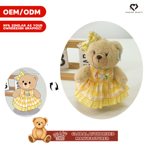 Sunshine Yellow Plaid Lotus Leaf Edge <strong>Princess</strong> Dress Plush <strong>Doll</strong> Sweet Girl Style Outfit - Product Image 2