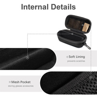 Étui à lunettes double avec fentes réglables, en polyester, coque rigide, organiseur de voyage pour lunettes et lunettes de soleil, fermeture éclair, pour hommes
