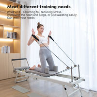 Cama de Pilates Plegable Compacta de Metal con Plataforma Deslizante Silenciosa para Entrenamientos en Casa
