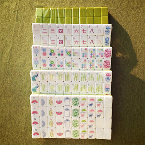 Juego de Mahjong Americano Profesional, 166 Fichas Grandes, 4 Soportes, Empujadores, Estuche de Lujo, Mahjong Tradicional Occidental para Clubes <span class=keywords><strong>Sociales</strong></span> - Product Image 6