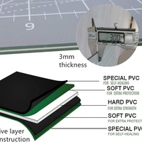 Tapis de découpe A5 antidérapant en PVC 9"x12" à 3 couches auto-réparant pour la couture