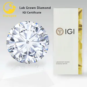 Starsgem GIAIGI認定ラウンドブリリアント4カラット2カラットラボ製ダイヤモンド証明書付き