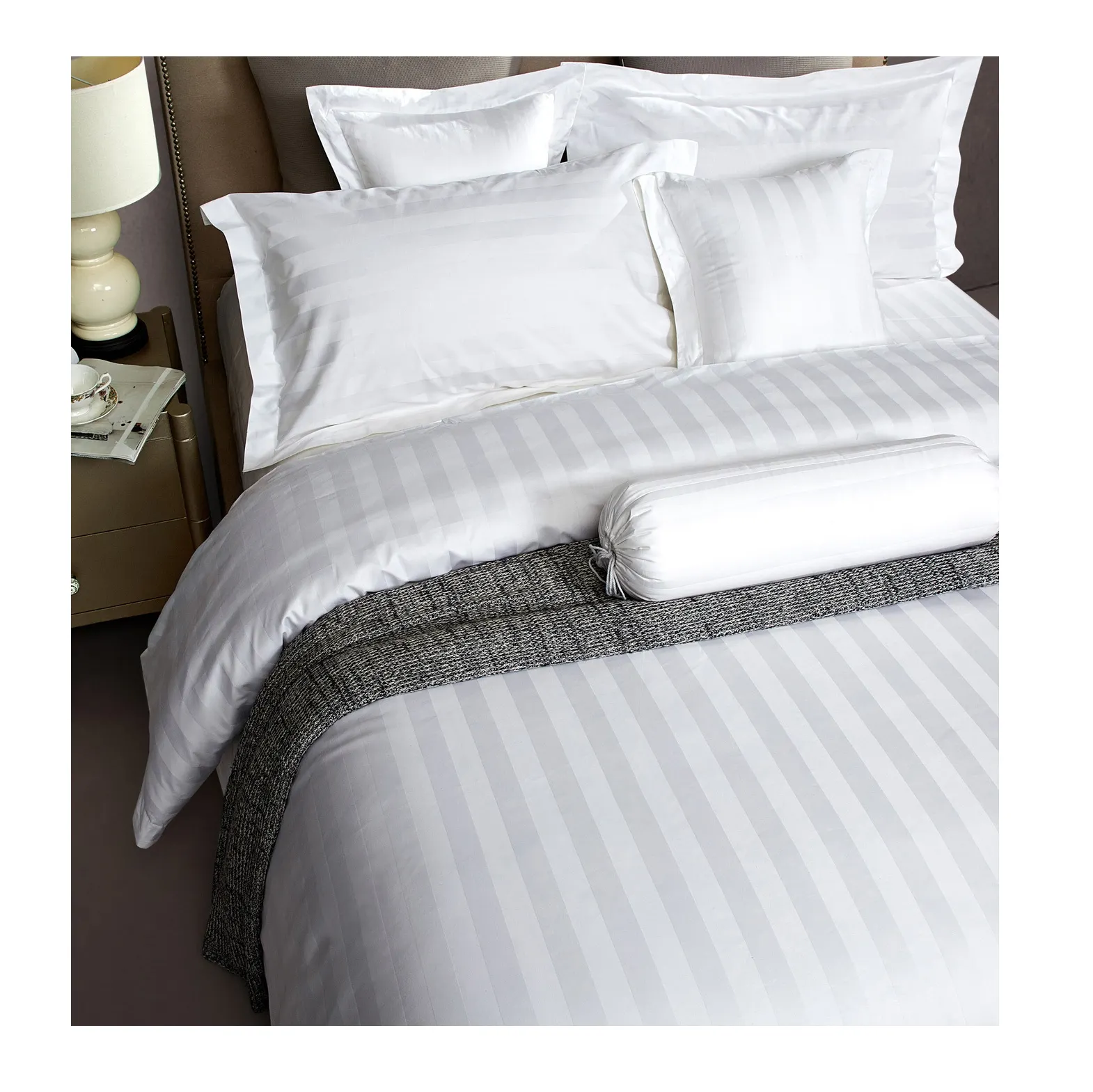 300スレッドカウントベッドカバーシートセット綿100% 卸売羽毛布団クイーンサイズ寝具セットホテルシーツベッド寝具セット