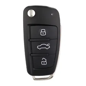 Uncut Blade Folding Flip Remote Control Key Fob 3 Button 315MHz ID48 ChipためAudi A4 8E0 837 220R