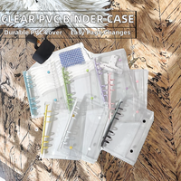 Protège-cahier transparent en PVC HONGEN A5/A6, couverture de rangement simple pour carnet de notes, 60 feuilles, spirale, cahier à feuilles mobiles A3